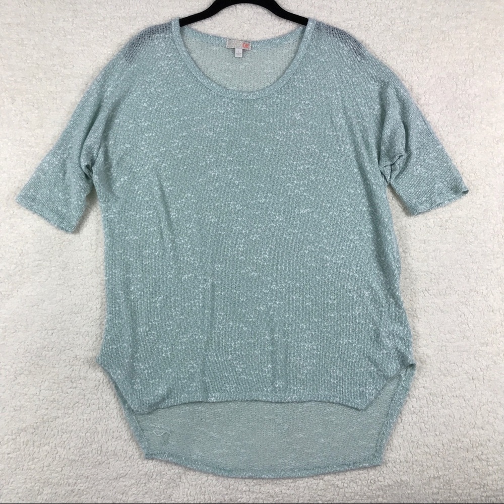 Sheer light blue loose top
